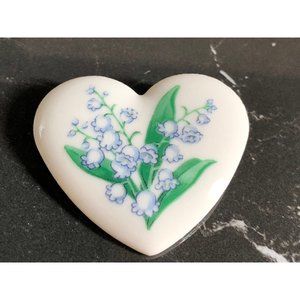Heart Shaped Brooch Avon Lily of the Valley